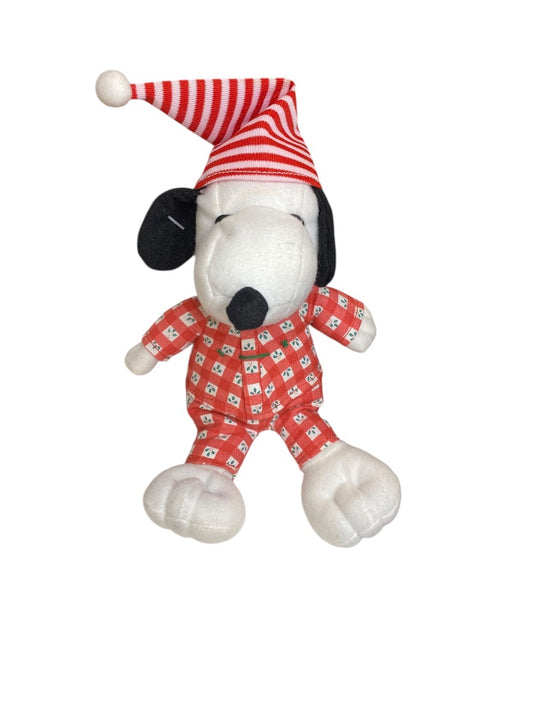 Vintage Whitmans Promotional Nighttime Snoopy Peanuts 9" Plush Bells Christmas