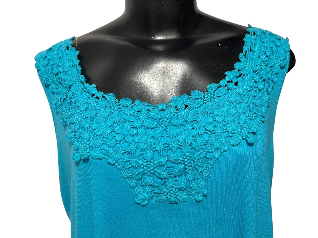 22/24 Lane Bryant Pretty & Perfect Womens Teal Tank Top Shirt