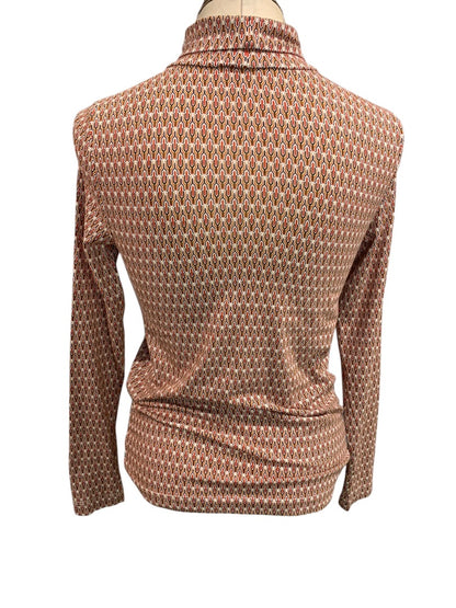 Small Loft Womens Print Turtleneck Soft Retro Print Long Sleeve