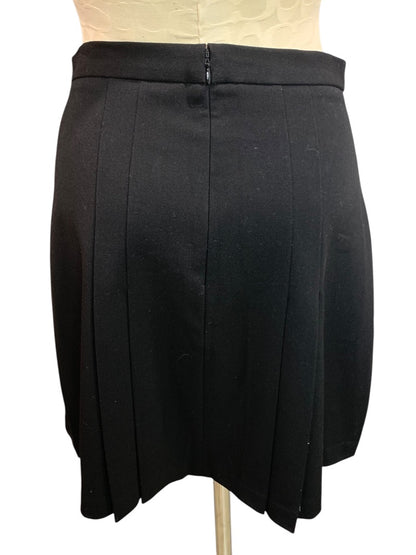 Size 4P Loft Petites Black Skirt Lined Back Zip Pleated