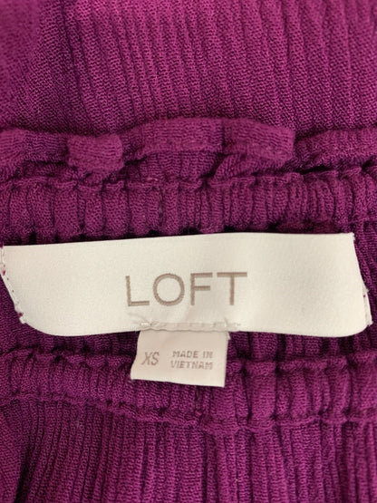 XS Loft Womens Purple Gauzy Rayon Shirt Tie Neck
