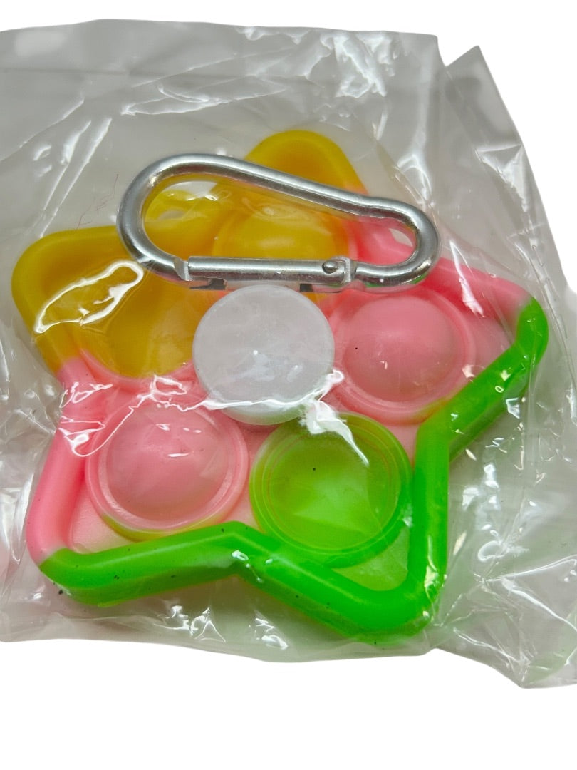 Lot of 5 New Fidget Spinners with Carabiner Clip Pop Star Flyer Multicolor