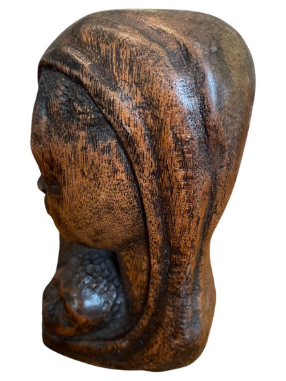 Wooden Carved Madonna and Child NZAU 7" x 4" x 2"