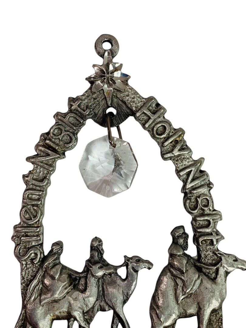 Spoontiques Pewter Three Wise Men Ornament Crystal 3.2" #2386 Suncatcher