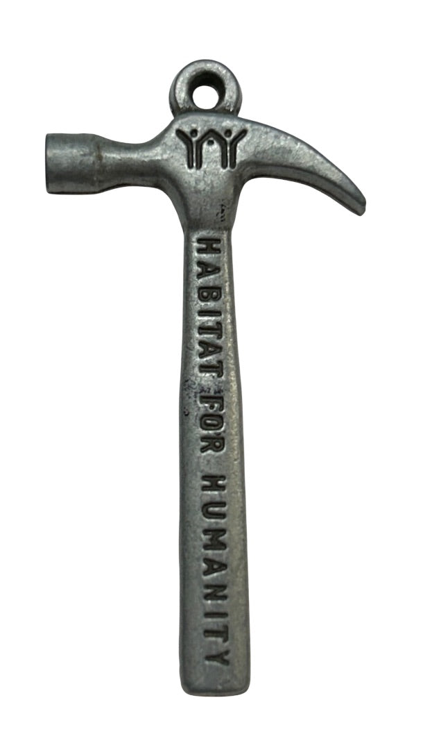 Pewter Color Habitat for Humanity Pendant Charm Hammer 2"