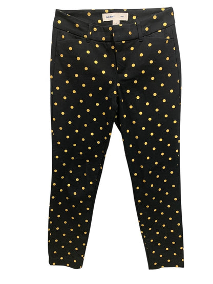 Size 0 Old Navy Pixie Pants Ankle Length Black Gold Polka Dots