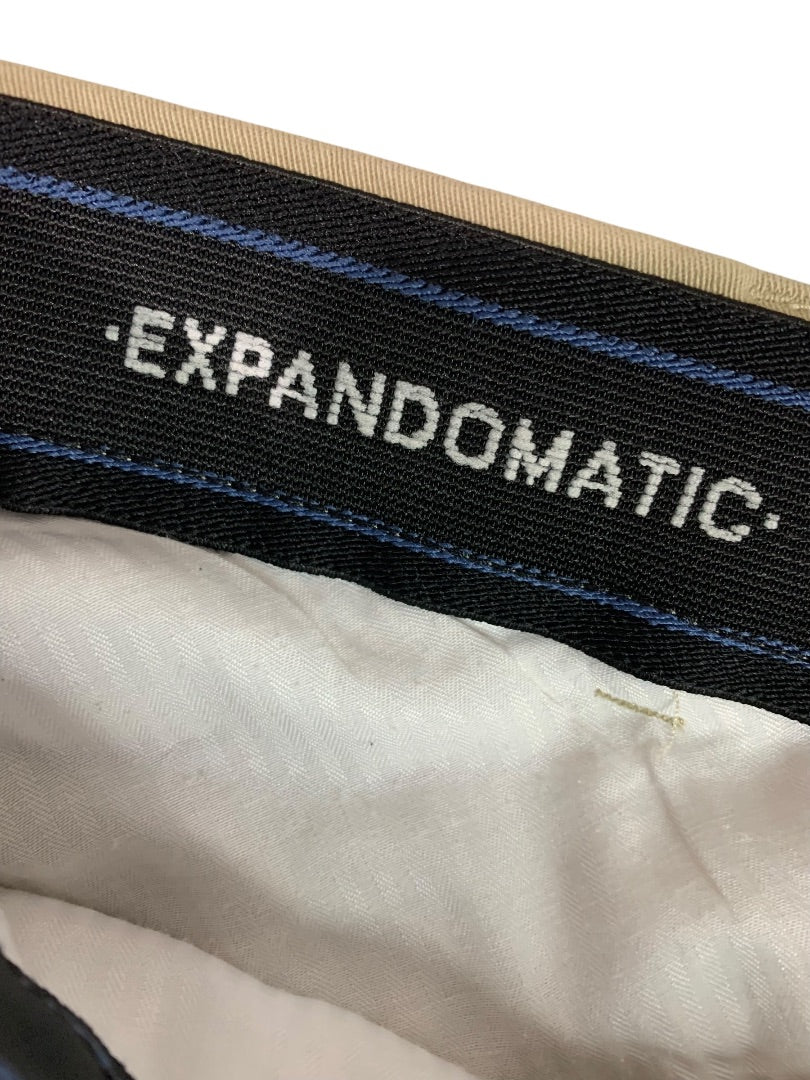 38 x 32 Haggar Mens Chino Pants Tan Comfort Waist Expandomatic
