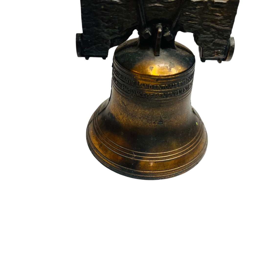 Bronze Metal Diecast Liberty Bell Souvenir Philadelphia PA 2.5"h