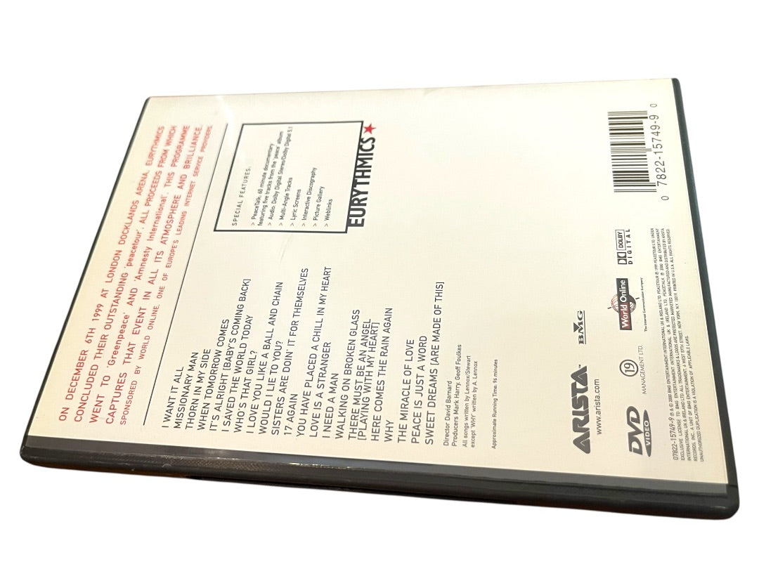 Eurythmics Peacetour 2000 Live Concert DVD New Wave Pop Music Annie Lennox 80s