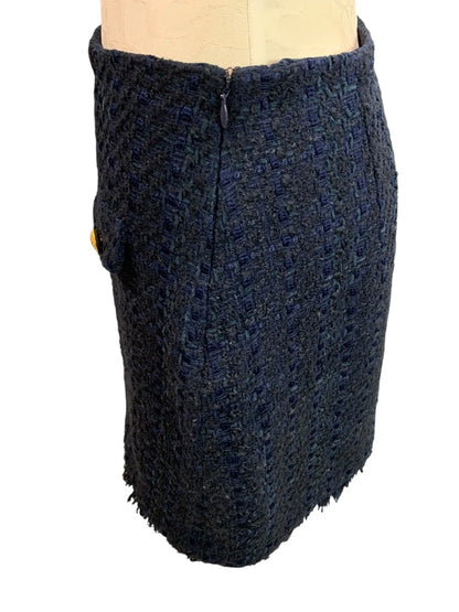 Size 6 Express Navy Blue Tweed Skirt Business Lined