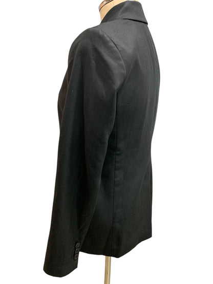 Size 2P Loft Petites Womens Black Blazer Suit  Jacket Linen Blend