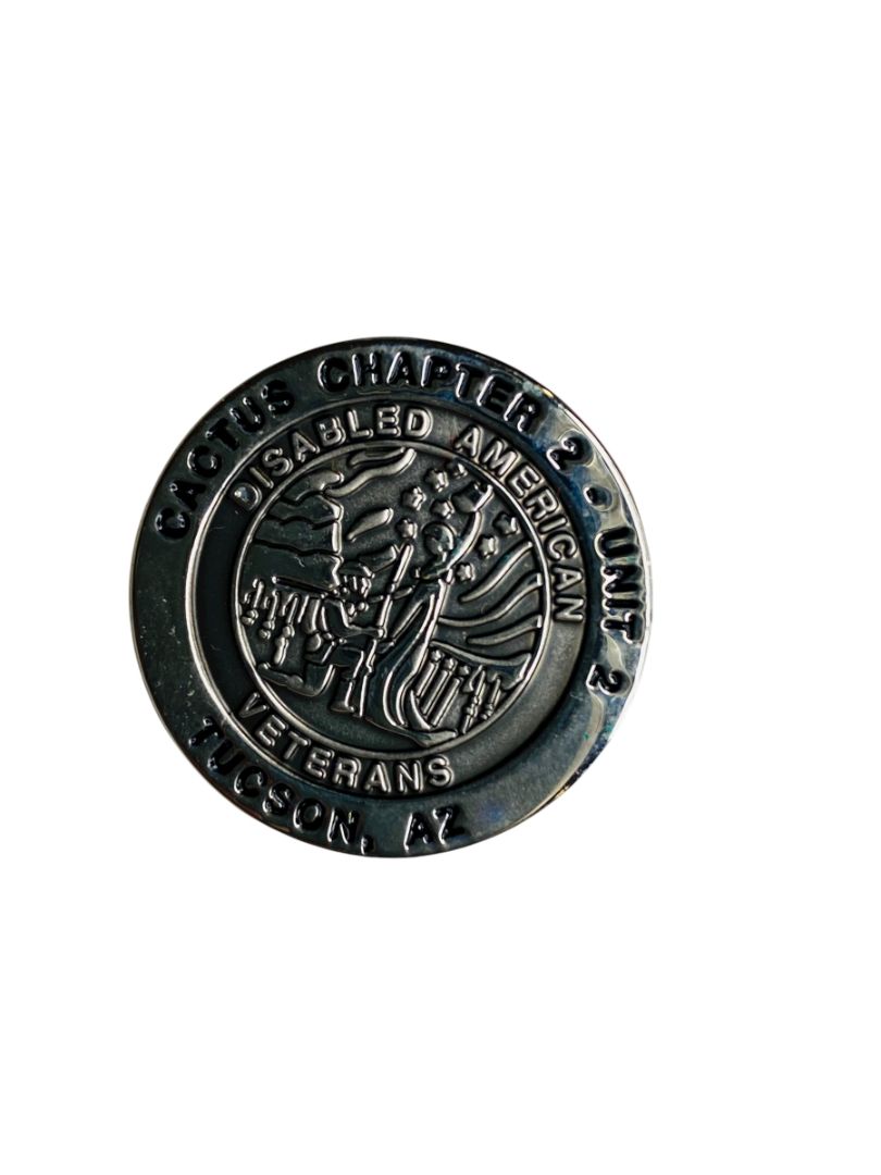 Vintage Cactus Chapter 2 Unit 2 Disabled Veterans Lapel Pin 1" Silvertone
