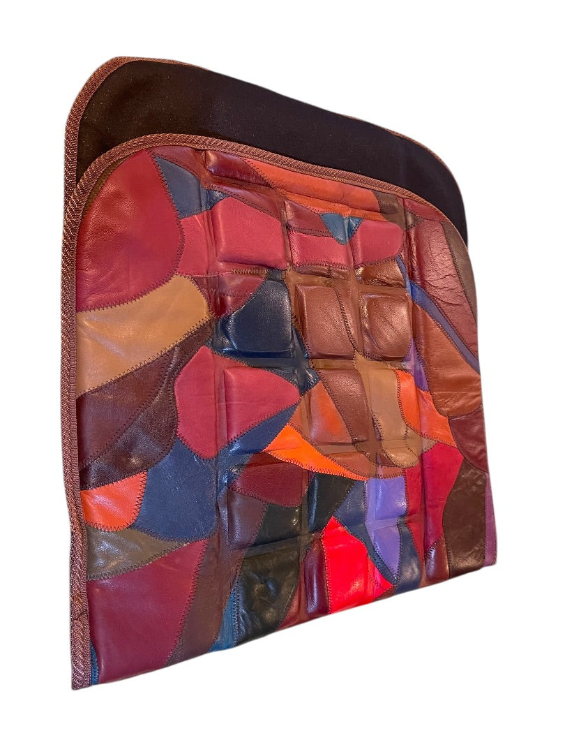 Leather Patchwork Ergo Comfort Lumbar Support Cushion Home or Auto