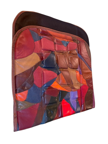 Leather Patchwork Ergo Comfort Lumbar Support Cushion Home or Auto