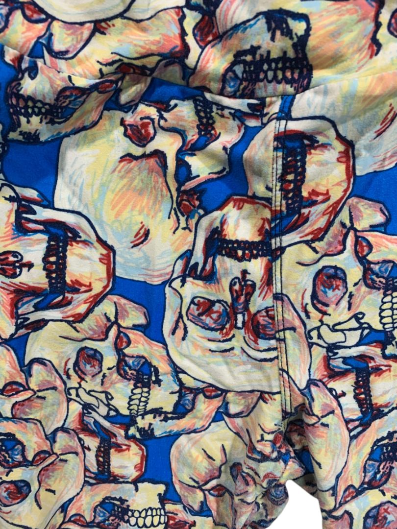 One Size LulaRoe Womens Leggings 3 Pair Assorted Skull Rose Spiderweb