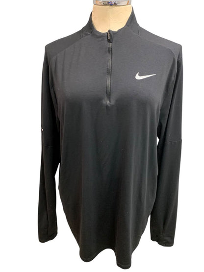 Large Nike Running Dri-Fit Mens Black 1/2 Zip Shirt Element DD4756