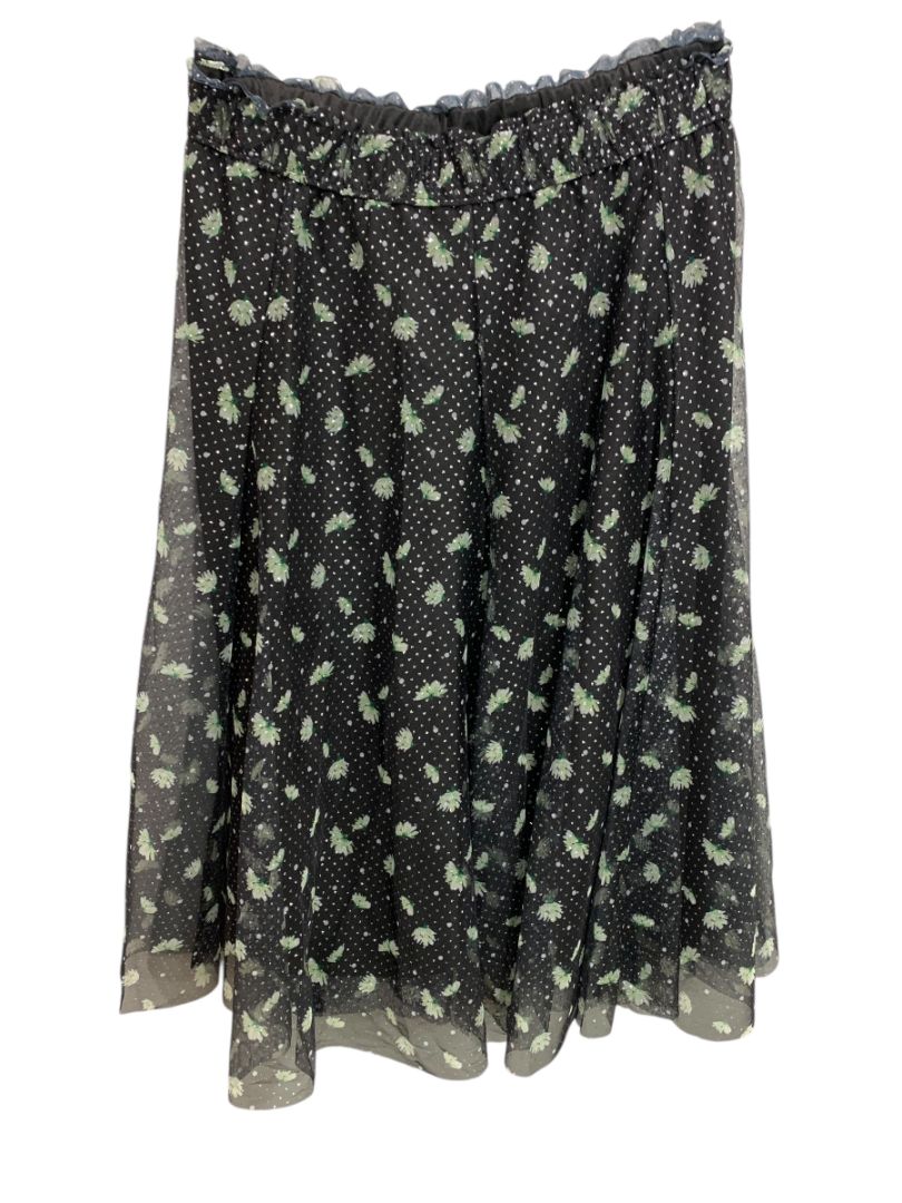 Size 22/24 Cato New Pull On Midi Skirt Black Glittered Tulle