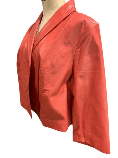 Size 22W Jessica London New Womens Coral Leather Jacket