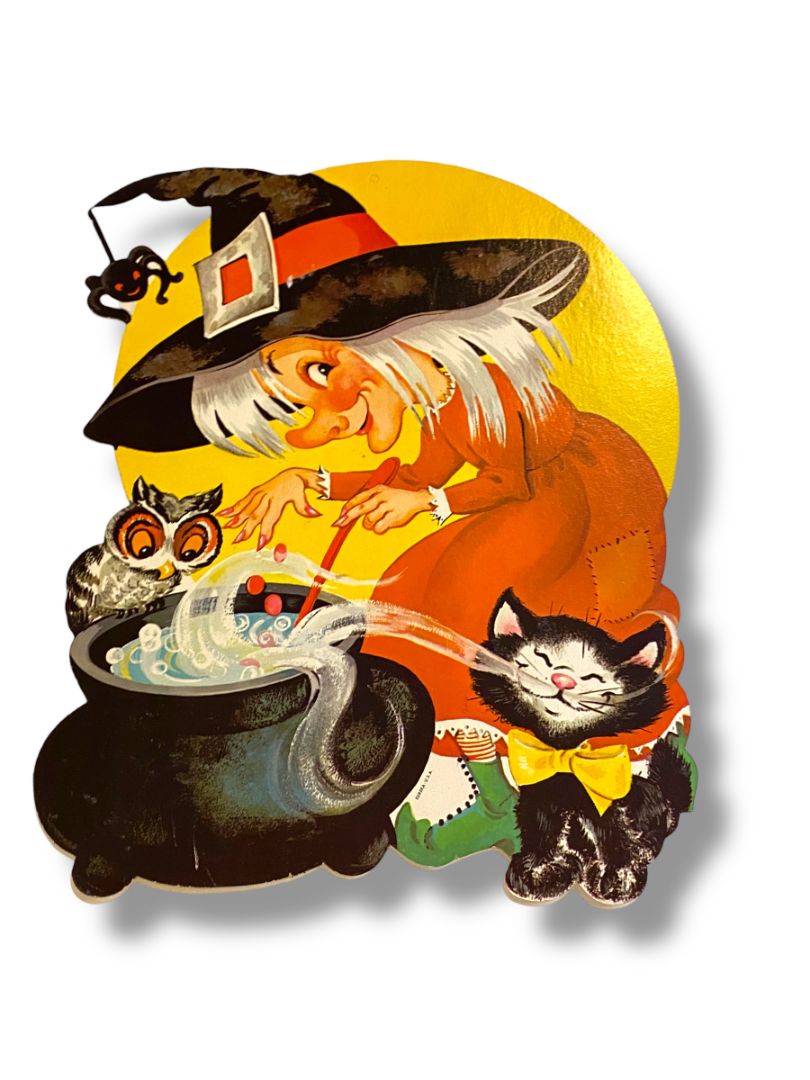 Vintage Eureka Cutout Witch Cat Halloween Cute 10.5" USA