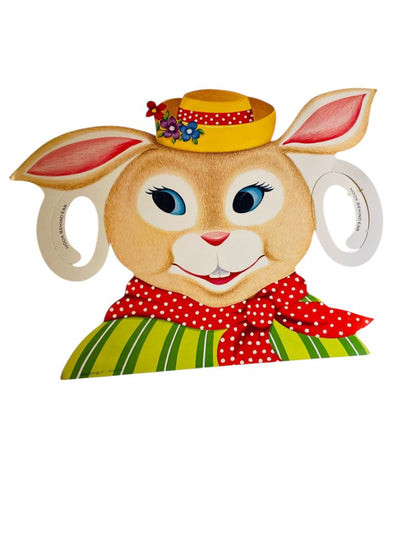 Vintage Easter Paper Masks Bunny Rabbit Menu Promotions USA Set of 2