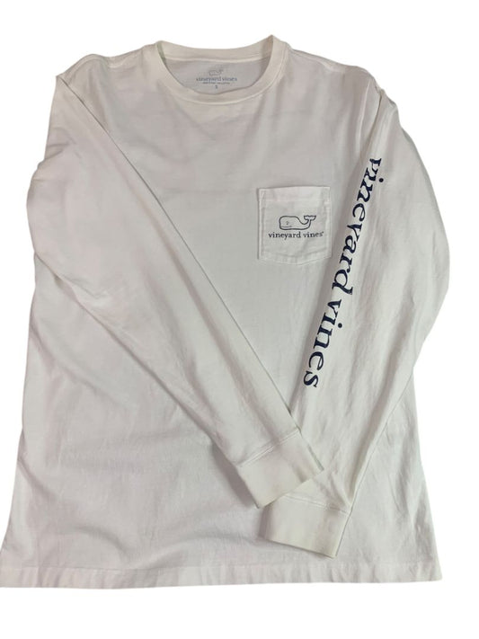 Size Small Vineyard Vines Mens White Long Sleeve Tshirt Single Pocket