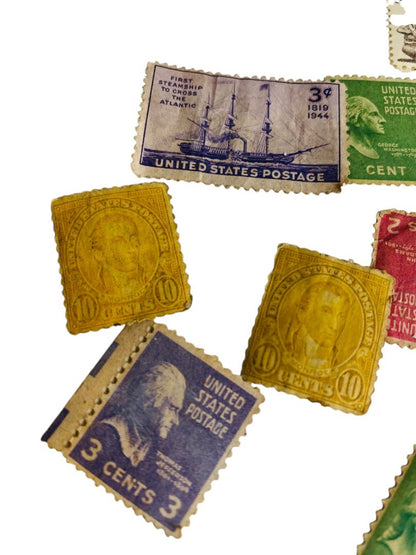 Lot of 19 Vintage Postage Stamps US Estate Found FDR Monroe Washington
