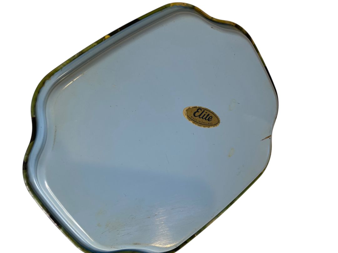 Vintage Elite Trinket Bar Tray Made in England Yellow Water Lily 7.5" x 6"