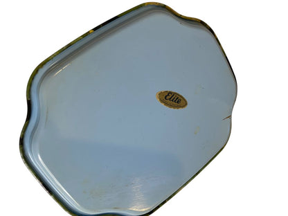 Vintage Elite Trinket Bar Tray Made in England Yellow Water Lily 7.5" x 6"