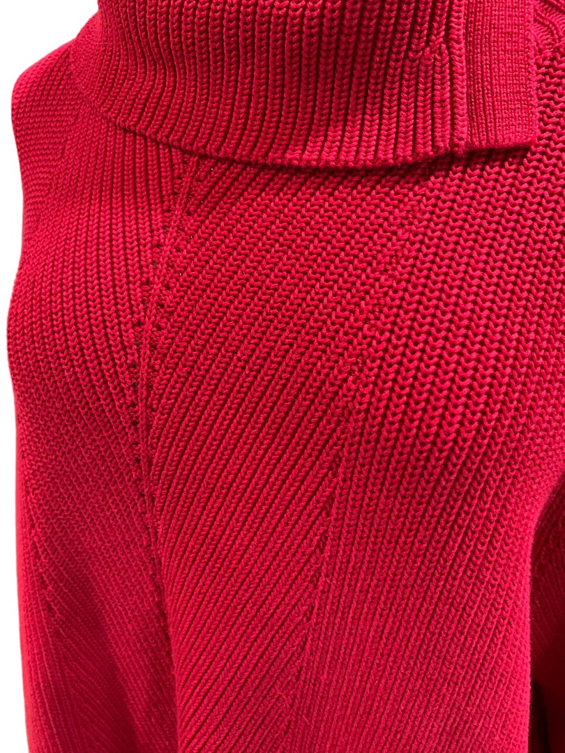 2X Talbots Woman Red Foldover Neckline Soft Cotton Modal Sweater