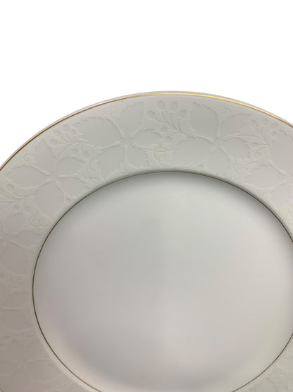 Rosenthal Germany White Velvet 10.5 Inch Dinner Plate Gold Band