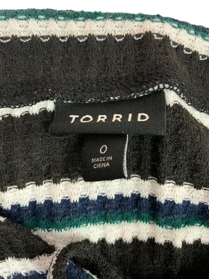 0X Torrid Womens Waffle Knit Pullover Top Striped