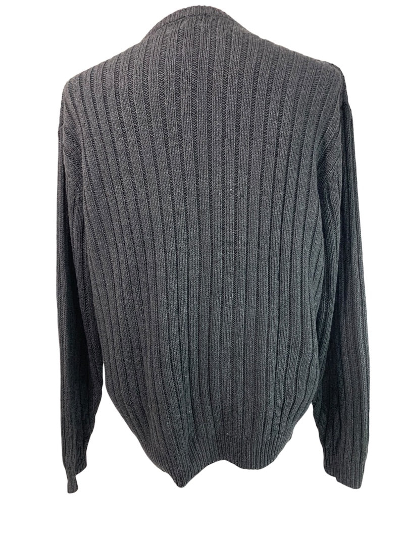 Medium Jos A Bank Mens V-Neck Sweater Wool Blend Charcoal