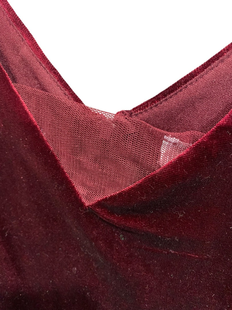 Size 10 Speechless Kids Sleeveless Burgundy Dress Velour Holiday