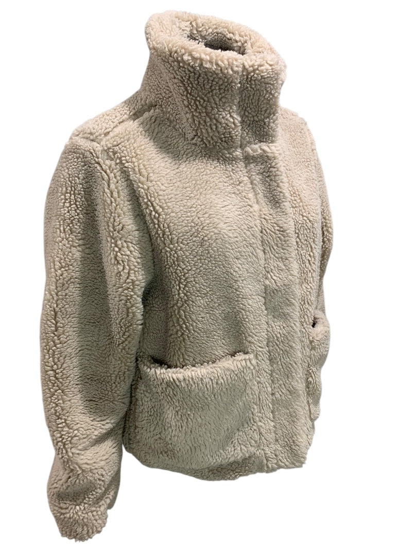 XS Old Navy Womens Tan Teddy Bear Fleece Jacket Full Zip
