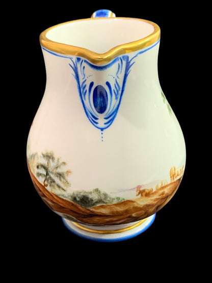 1980s Frankin Mint Fine Porcelain Creamer Collection Asian Farm Scene 4 Inch