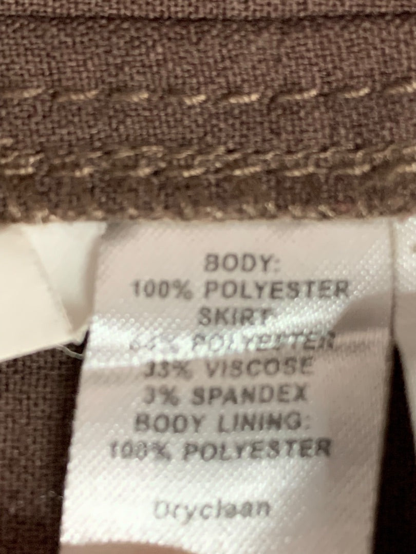 Size 12 Ann Taylor LOFT Dress Brown Sleeveless Blouse Bodice
