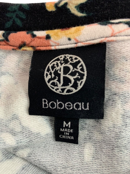 Medium Bobeau Womens Pullover Floral Shirt Eyelet Trim Sleeves
