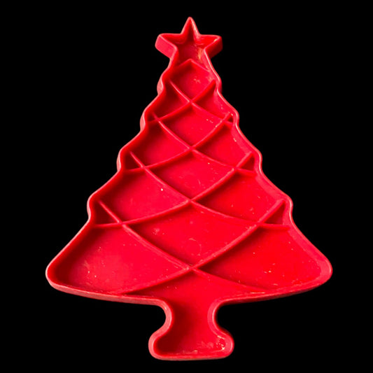Tupperware 1970s Red Plastic Cookie Cutter USA Christmas Tree Holiday