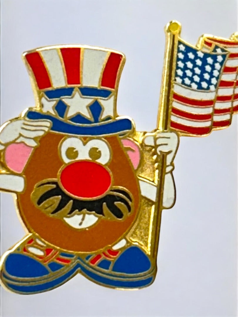2001 Hasbro Mr Potato Head Uncle Sam Lapel Pin 1.25 Inch Patriotic USA
