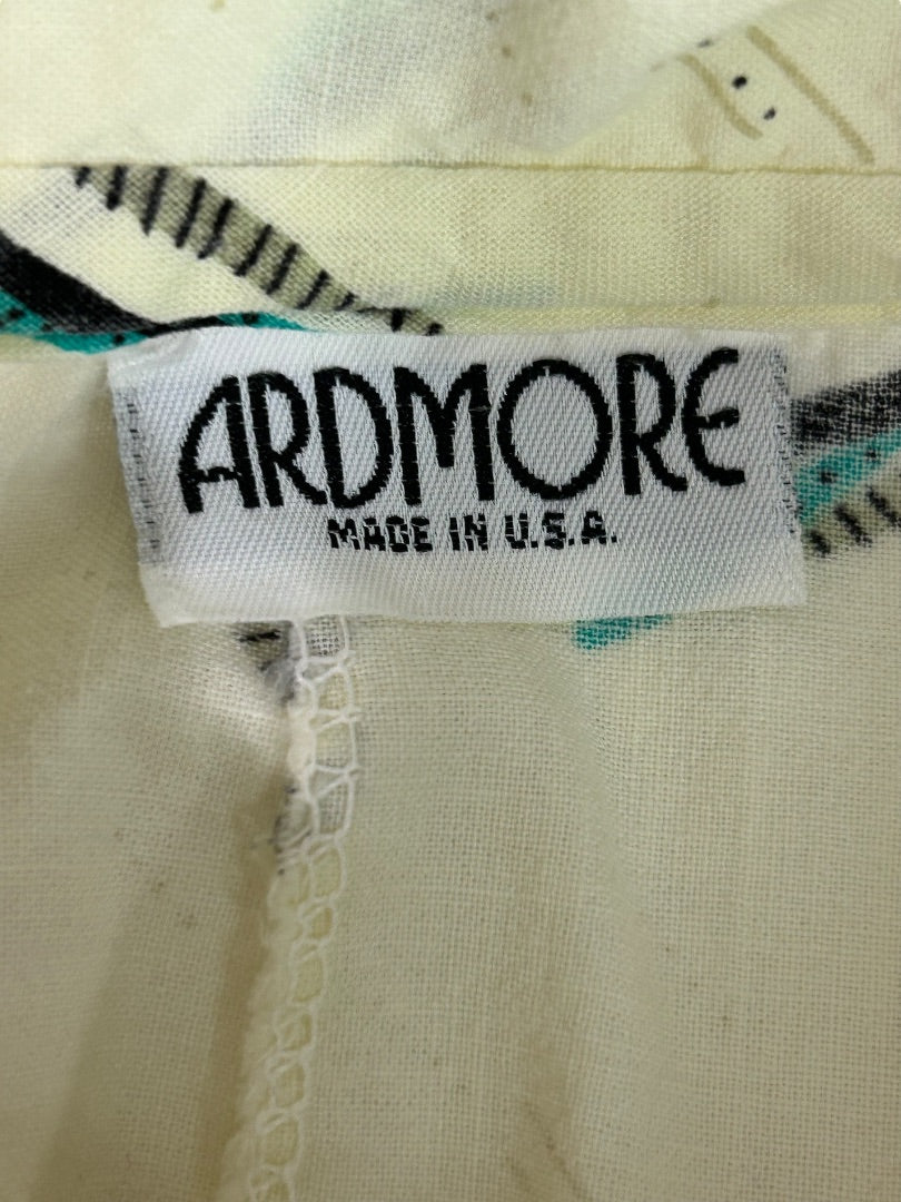 Ardmore Made in USA Womens Crop Button Up Shirt 1980s Retro
