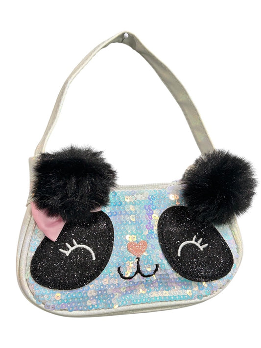 Claires New Panda Girls Handbag Sequin Shiny White