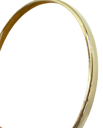 Goldtone Enameled Ivory Bangle Bracelet 2.6" Inside Diameter 4mm