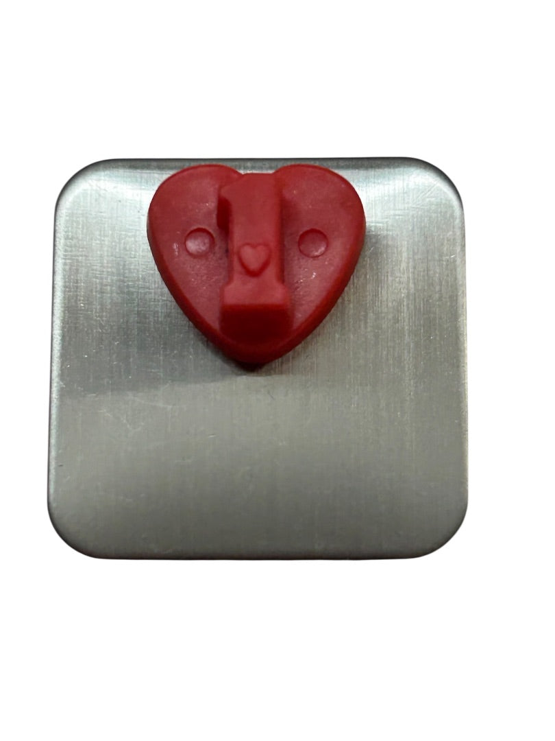 Soul Heart Lapel Pin Square Resin 1.2 Inch Red Blue White