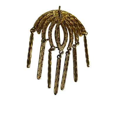 Vintage Signed Sarah Coventry Goldtone Dangle Brooch 2.5 x 1.5 Inch