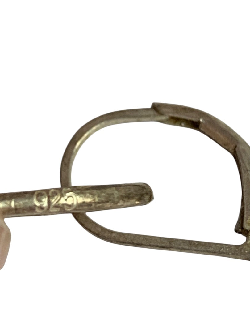 Sterling Silver 925 Pierced Leverback Earrings Teardrop 1.25 Inch Drop