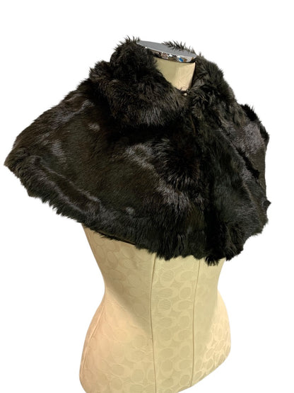1950s Beaver Fur Stole Hook and Eye Closure Satin Lined