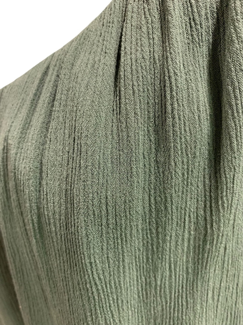 XSP Loft Petites Womens Green Scoop Neck Pullover Lined Short Sleeve Shirt Blouse
