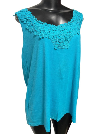 22/24 Lane Bryant Pretty & Perfect Womens Teal Tank Top Shirt