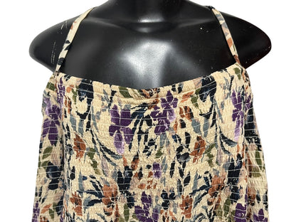3X Torrid Smocked Cold Shoulder Floral Womens Top Shirt Challis