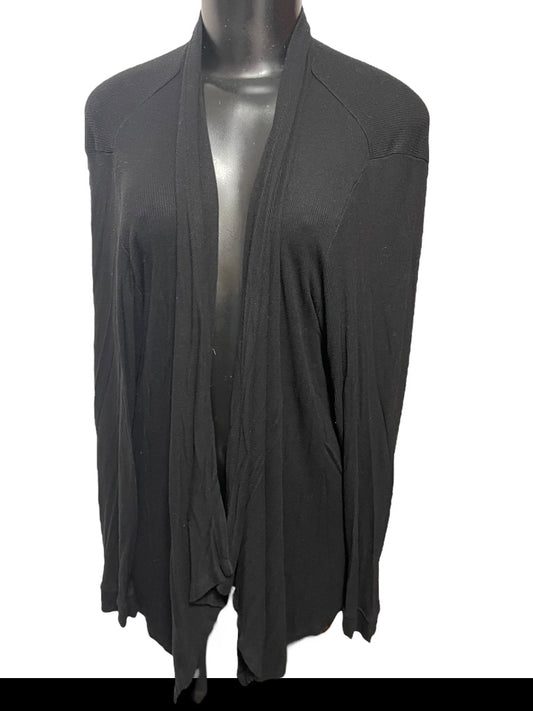 3X INC International Concepts Black Long Sleeve Womens Soft Knit Cardigan